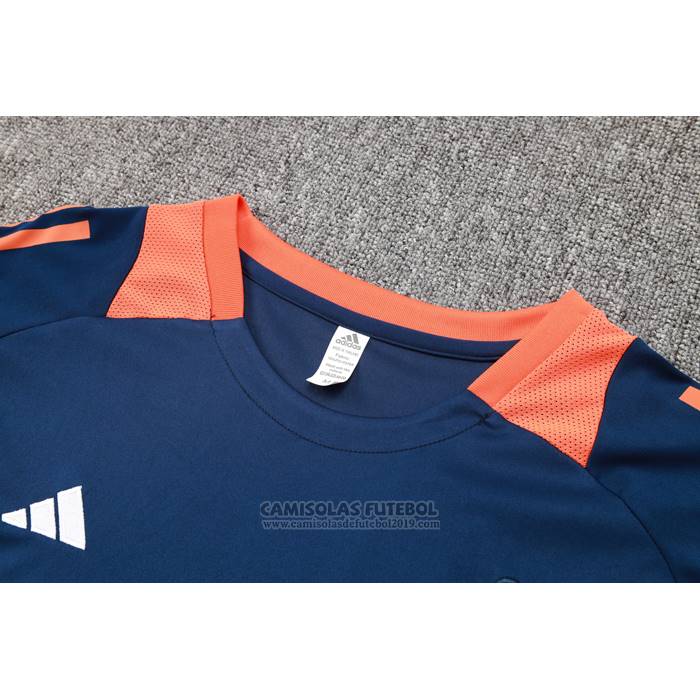 Fato de Treino Manchester United Manga Curta 2024-2025 Azul - Calcas Curta